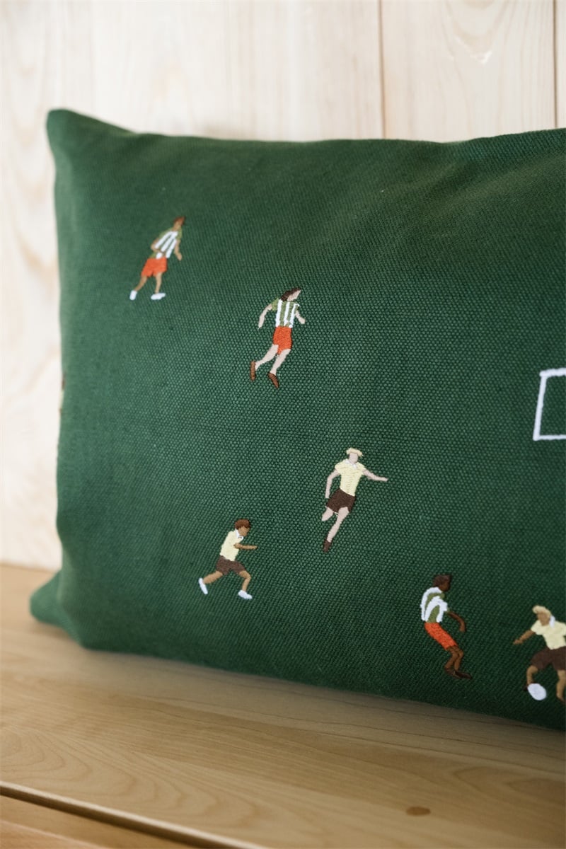 Fine Little Day 'Soccer' Embroidered Rectangular Cushion Cover - Optional Inner - Lifestory