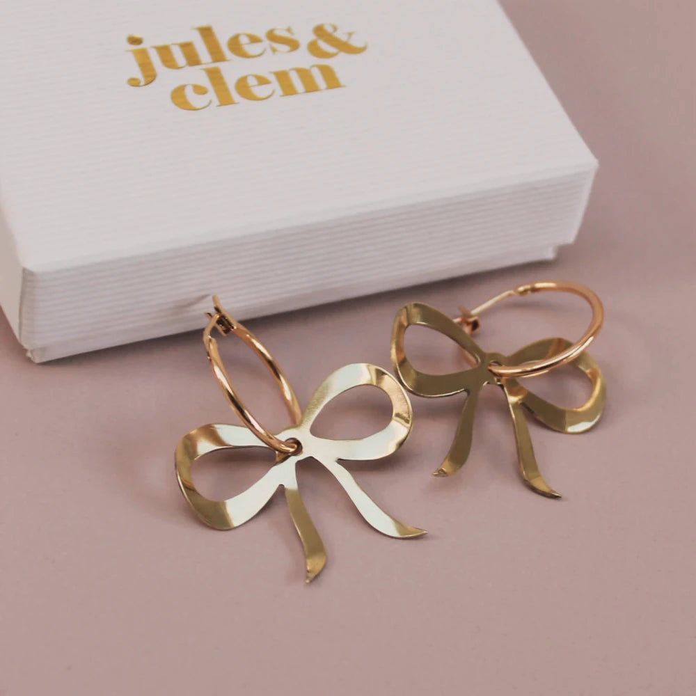 Jules & Clem Golden Bow Hoop Earrings | Lifestory