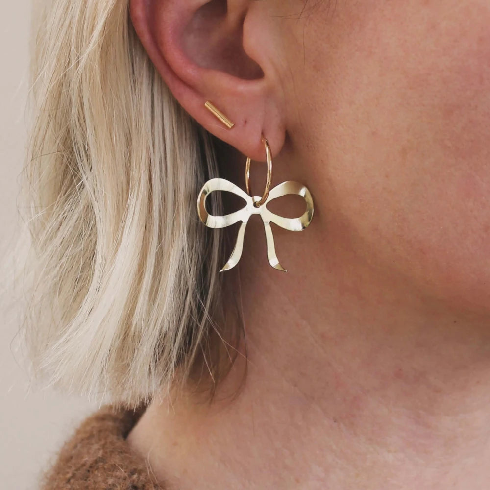Jules & Clem Golden Bow Hoop Earrings | Lifestory