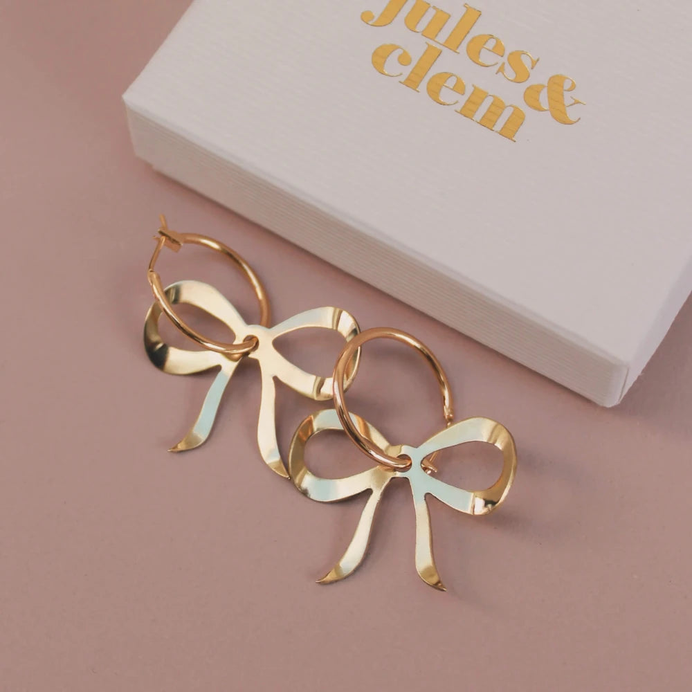 Jules & Clem Golden Bow Hoop Earrings | Lifestory