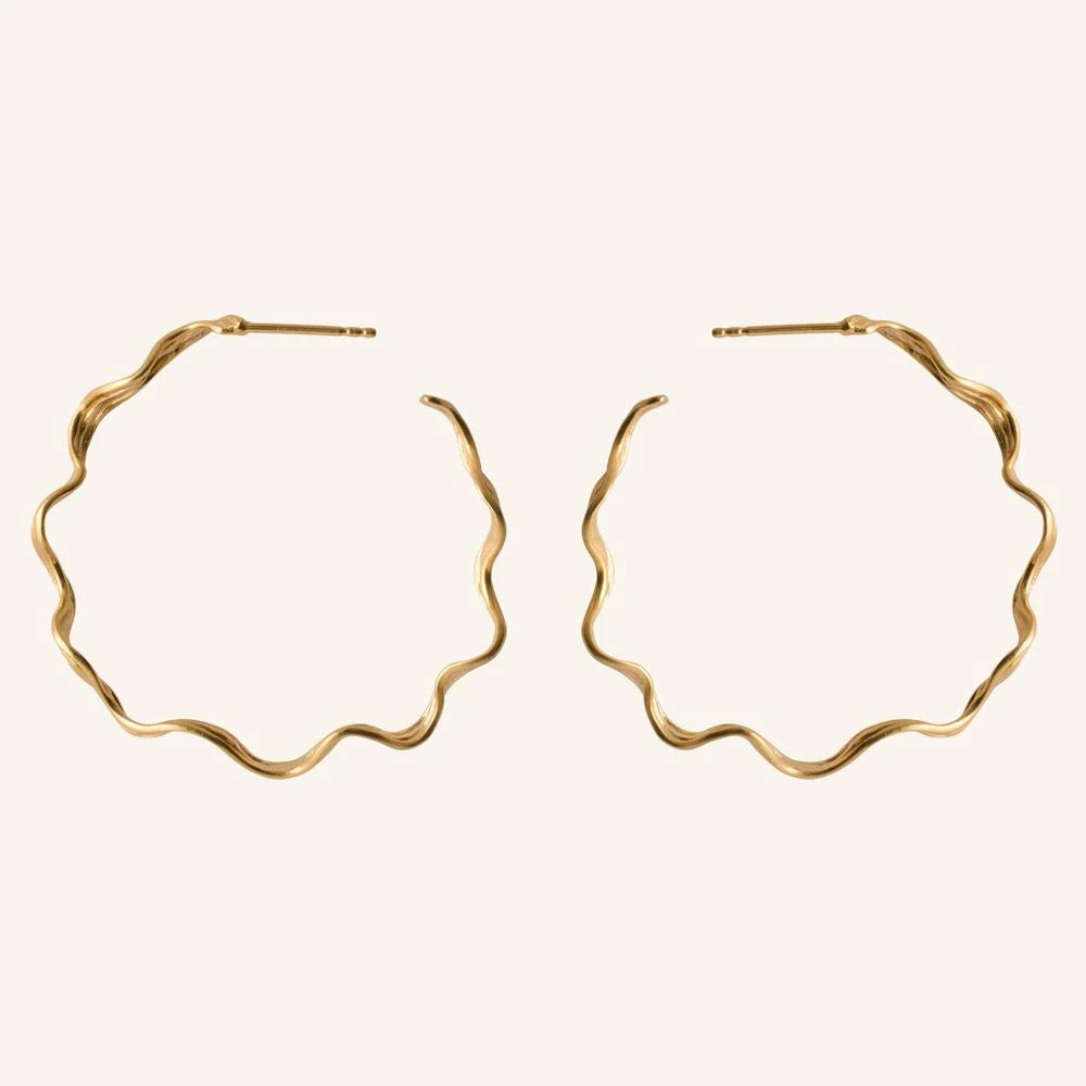Large Hellir Hoops in gold-plated silver by Pernille Corydon | Lifestory