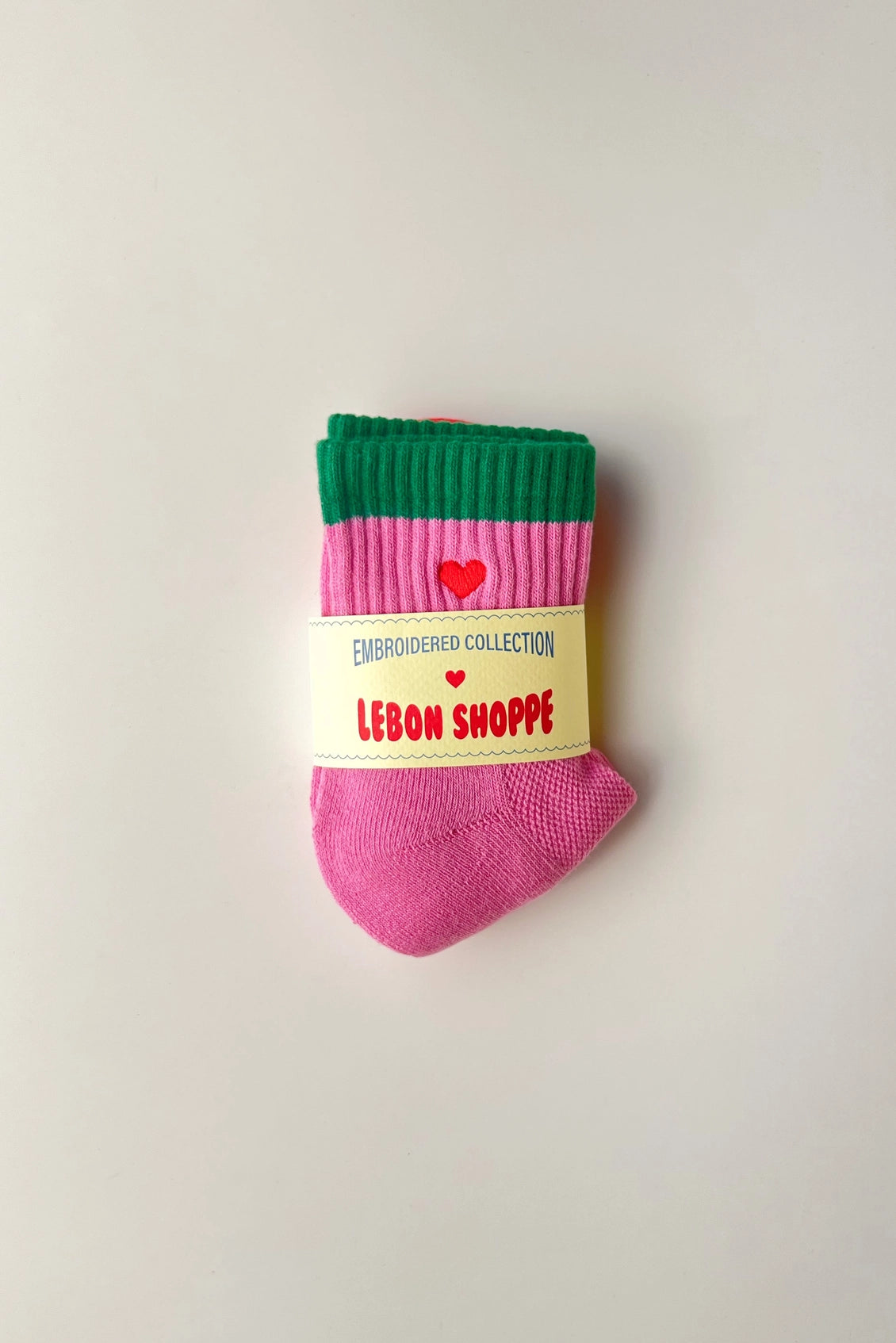 Le Bon Shoppe Embroidered Colour Block Girlfriend Socks (UK 4-8) in Various Colours - Lifestory