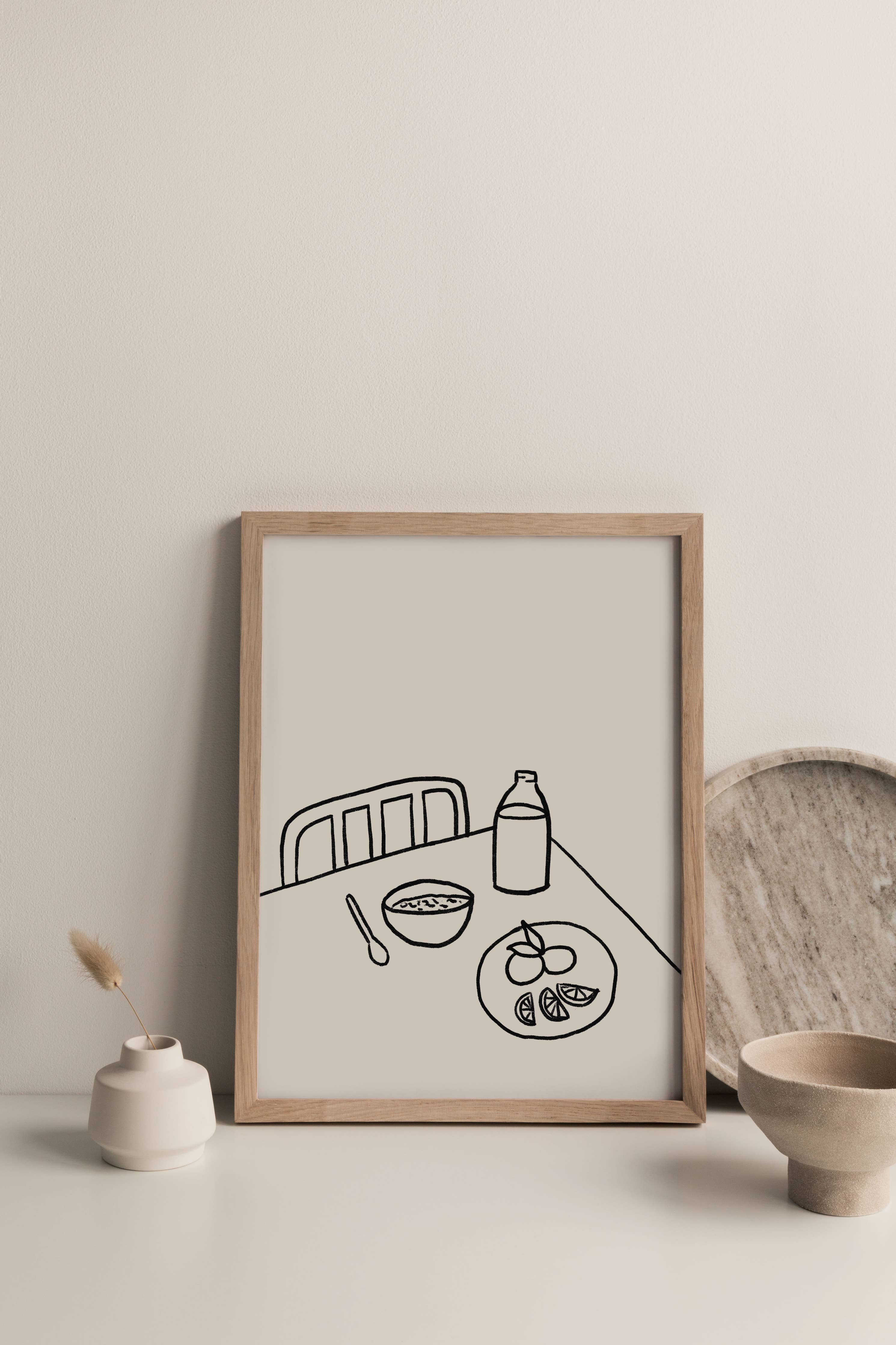 Breakfast Table Unframed A4 Print by Nat Creative - Lifestory