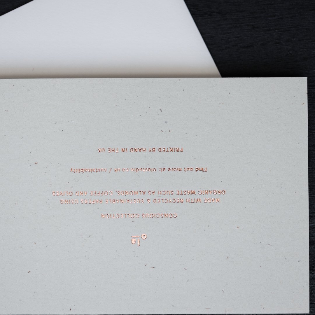 Invited Card | White on Beige | Conscious Collection by Ola - Lifestory