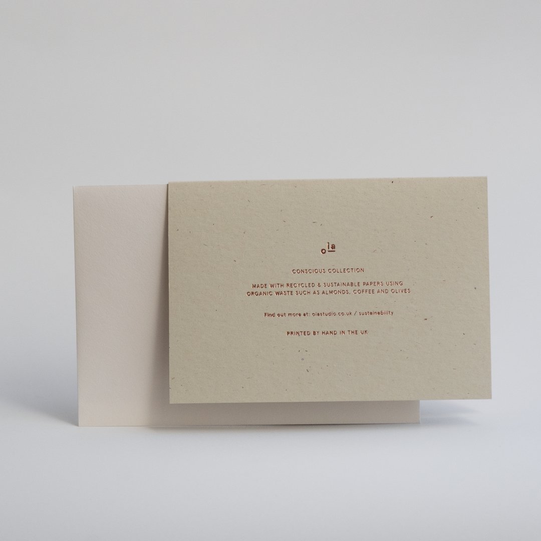 Invited Card | White on Beige | Conscious Collection by Ola - Lifestory