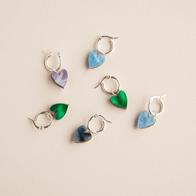 Love Grows Here Hoops - Silver | Acrylic, Wood & Steel | by Pepper You - Lifestory