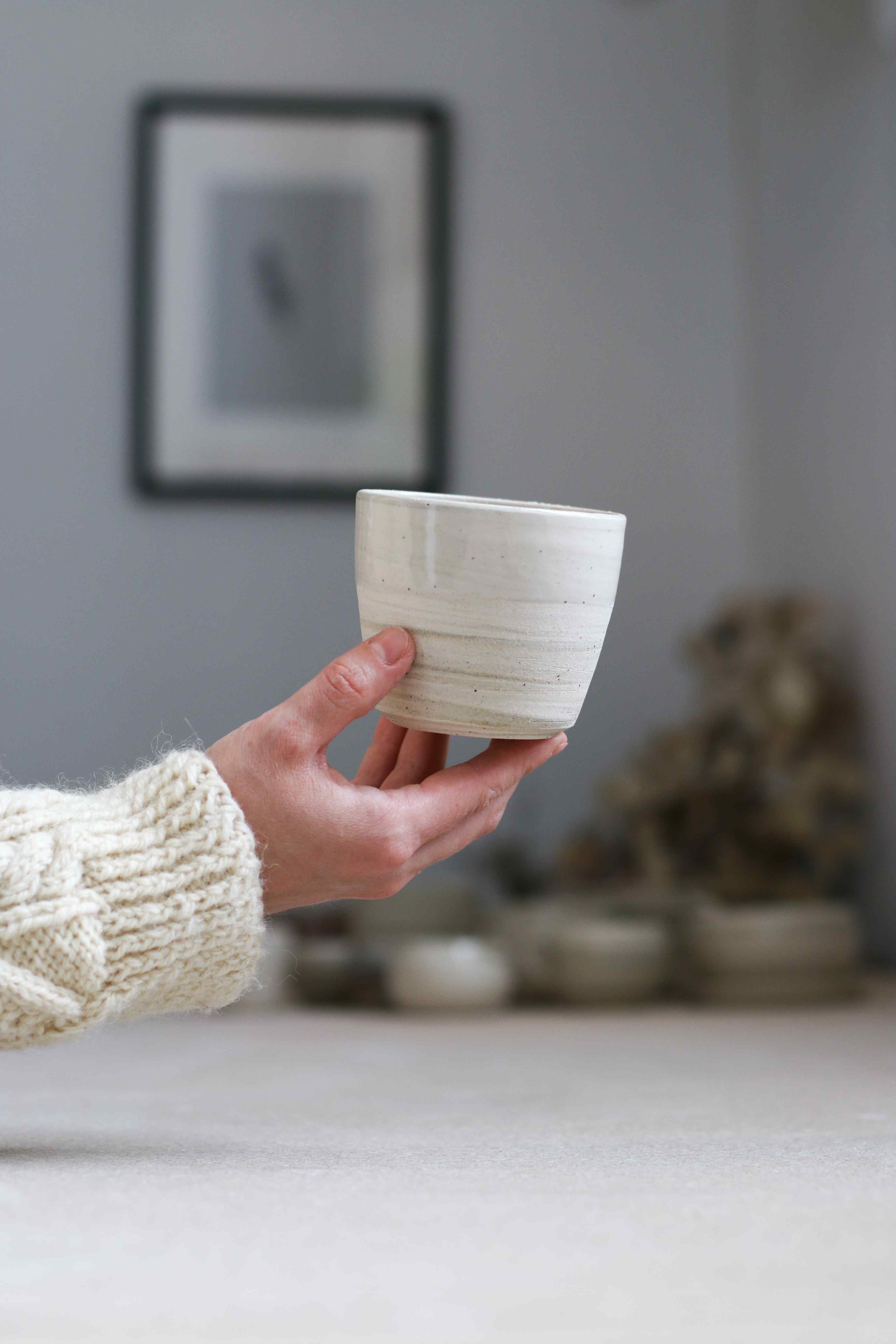 Medium Cup | Handleless | #1MC | 250ml - Flat White | Ceramic | by Emporium Julium - Lifestory - Emporium Julium