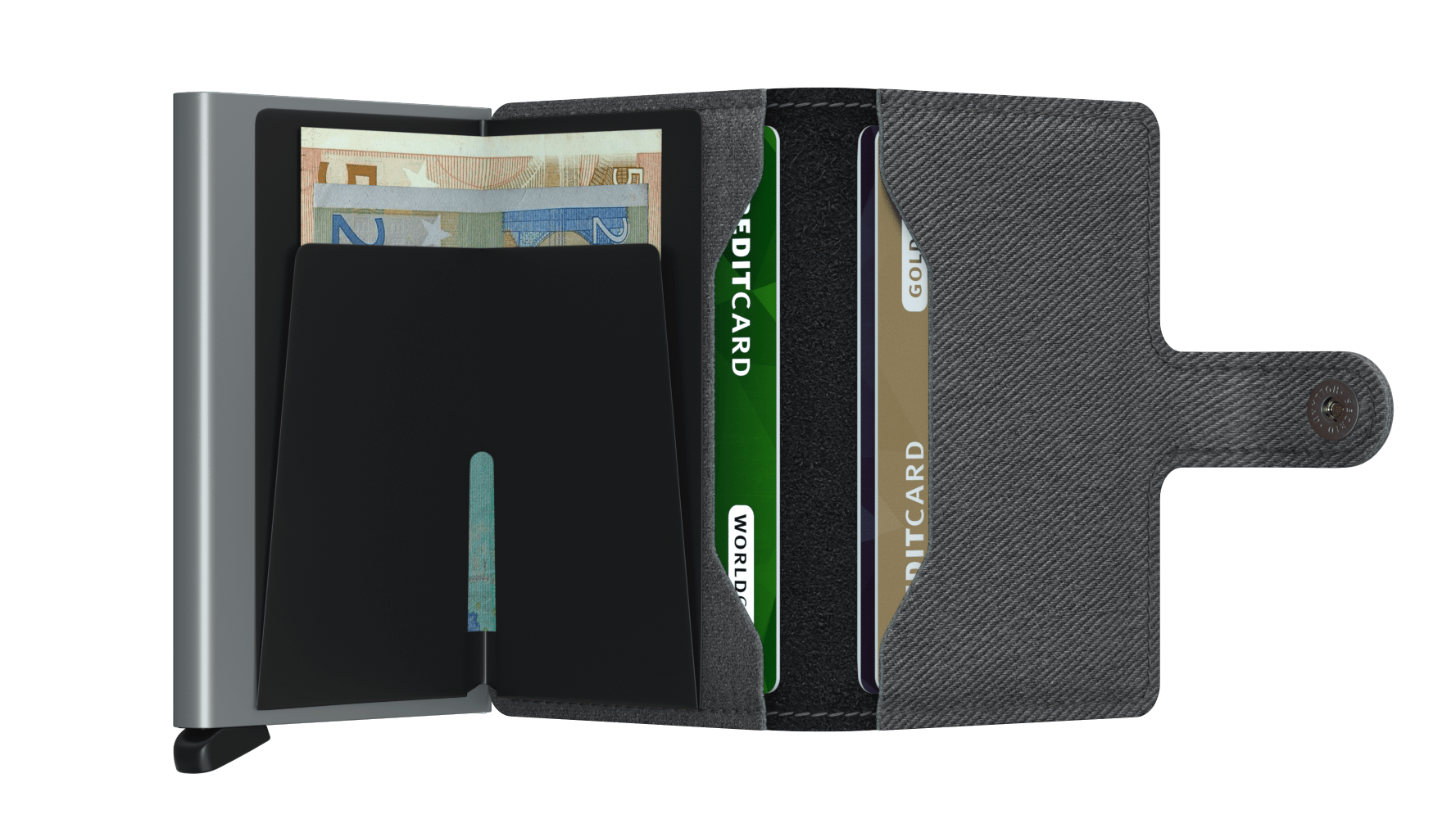 Miniwallet in Twist Grey Leather by Secrid Wallets - Lifestory