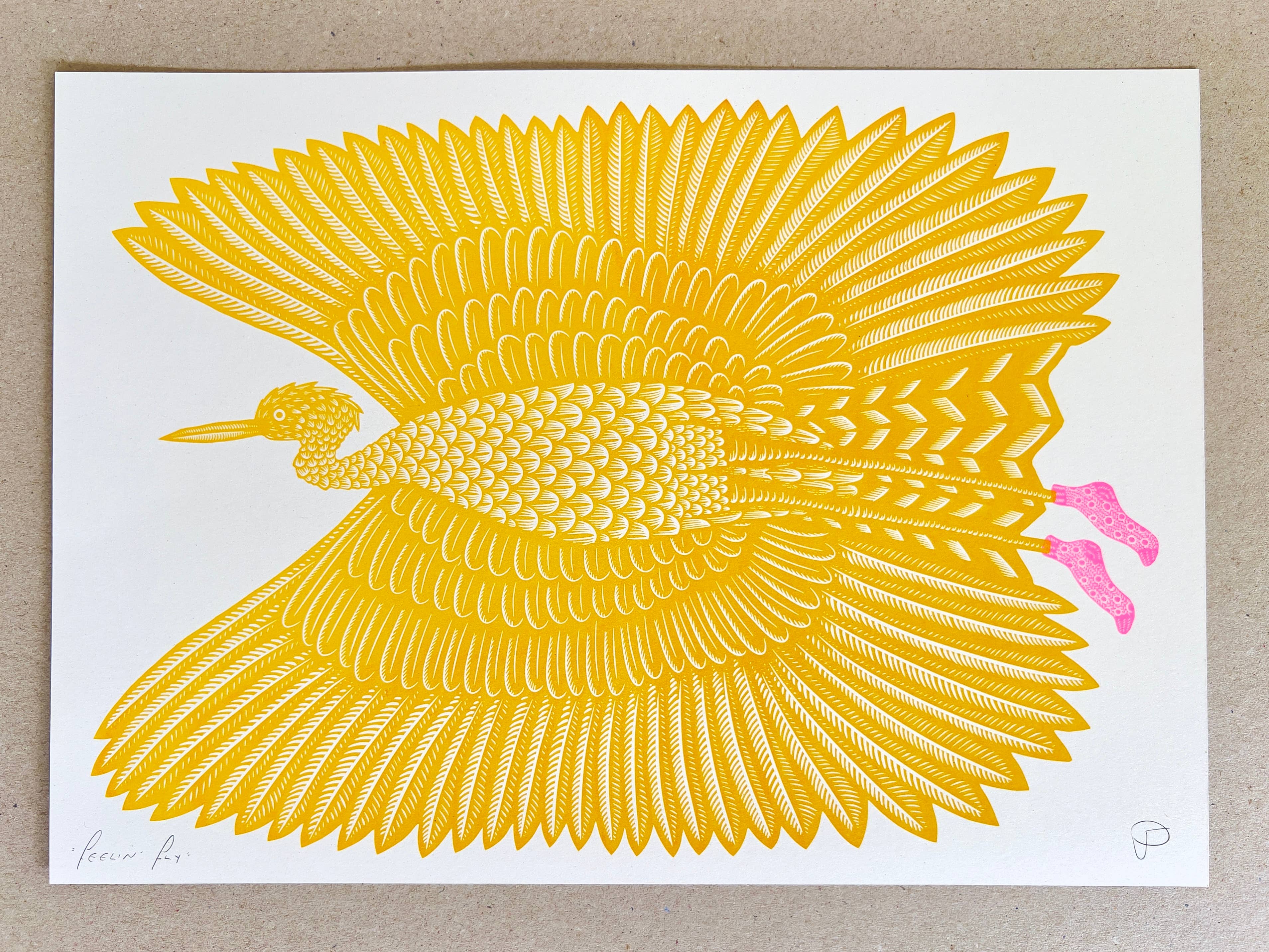 "Feelin' Fly" Unframed A3 Riso Print by Strangford - Lifestory