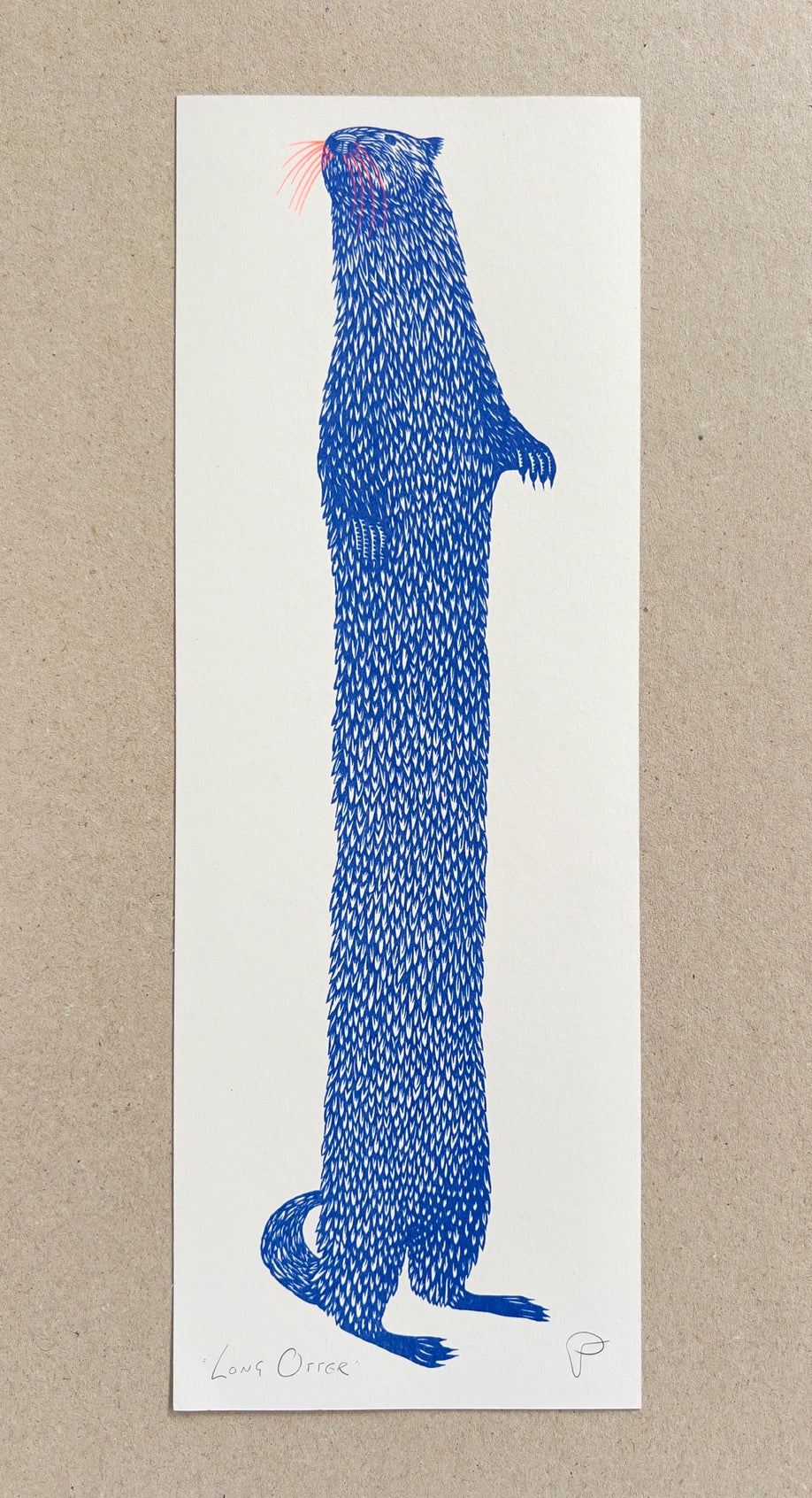 "Long Otter" Unframed 42 x 15cm Riso Print by Strangford - Lifestory
