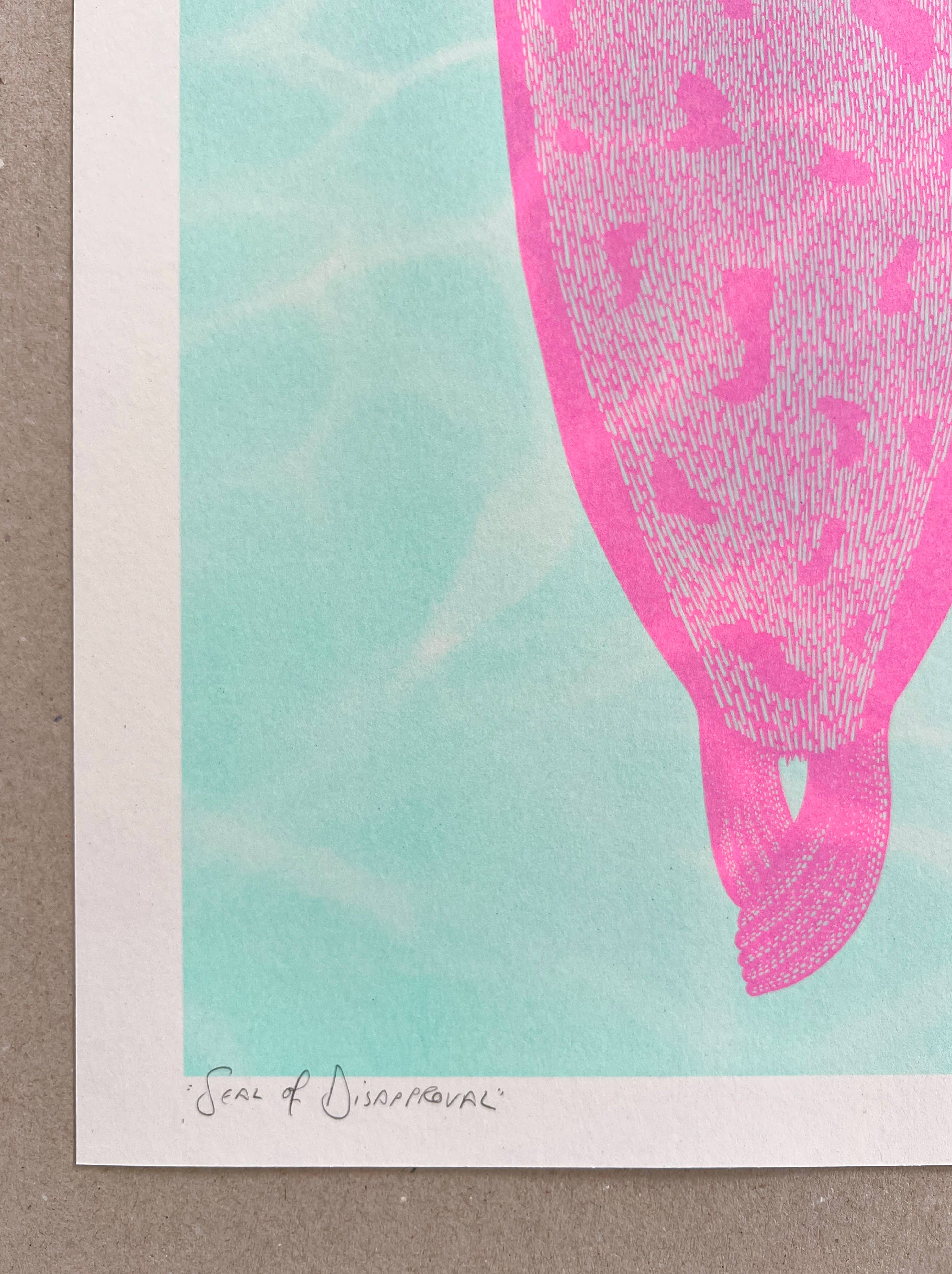 "Seal of Disapproval" Unframed A3 Riso Print by Strangford - Lifestory