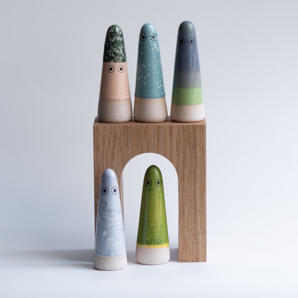 Studio Arhoj Ghosts in Various Blues and Green Glazes