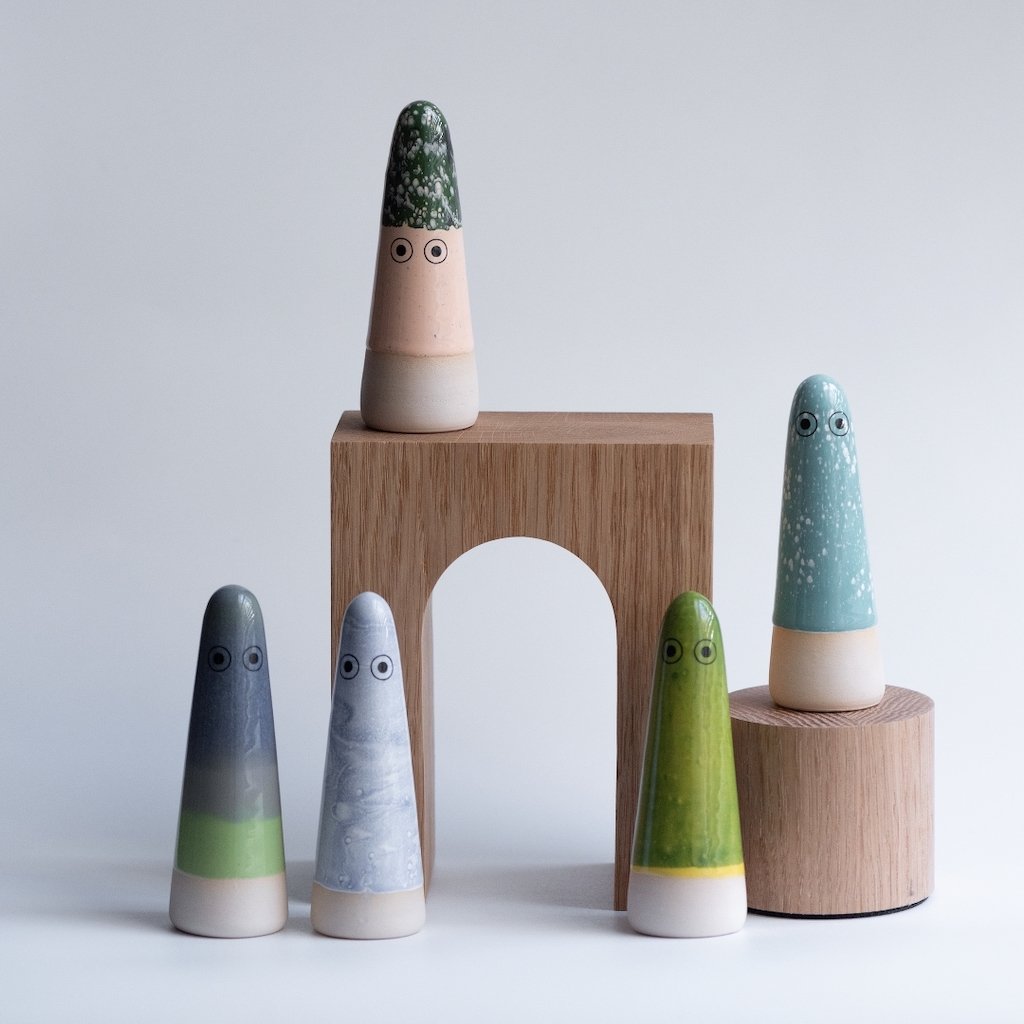 Studio Arhoj Ghosts in Various Blues and Green Glazes