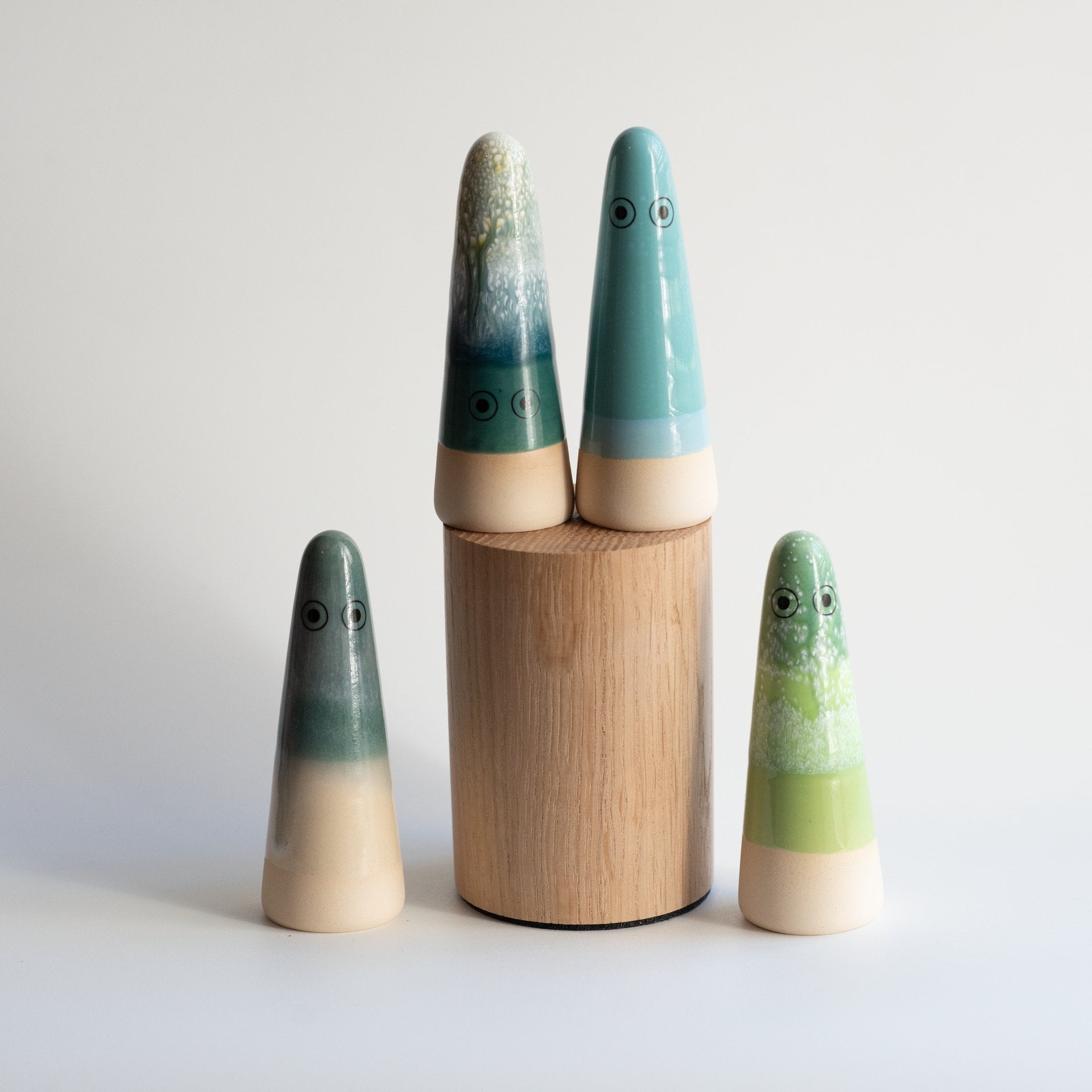 Studio Arhoj Ghosts in Various Blues and Green Glazes - Lifestory