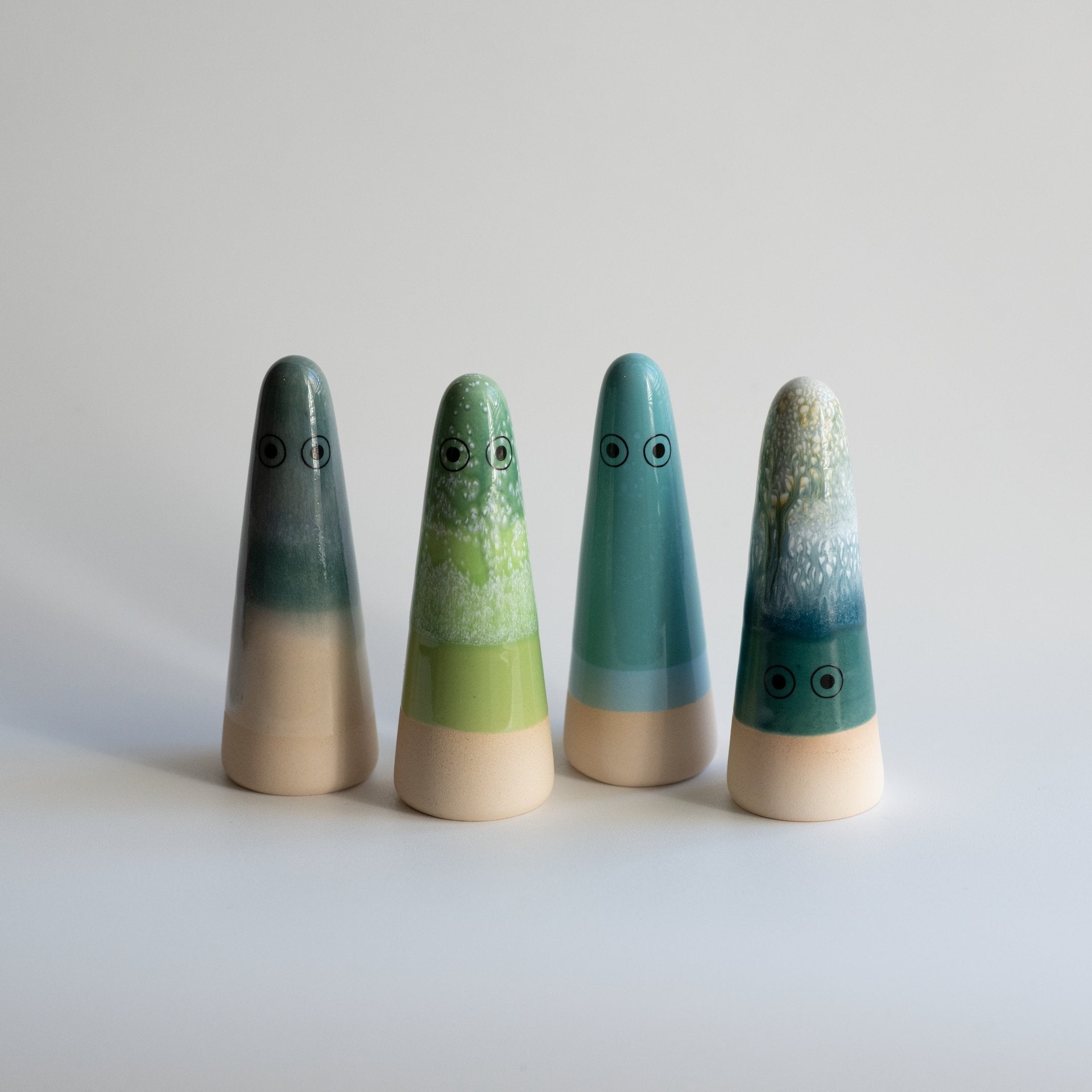 Studio Arhoj Ghosts in Various Blues and Green Glazes - Lifestory
