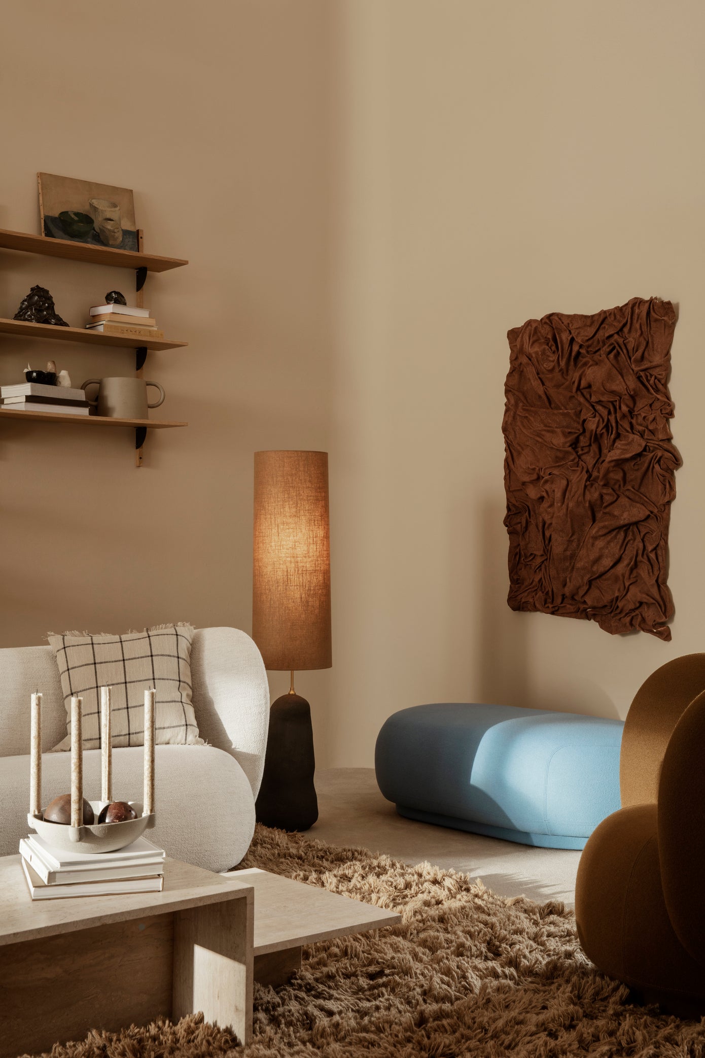 Hebe floor lamp base | Ceramic | Dark grey or Off-white - Lifestory