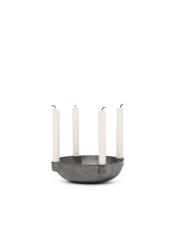 Bowl Candle Holder | Small | Black Casted Brass | by ferm Living - Lifestory - ferm LIVING