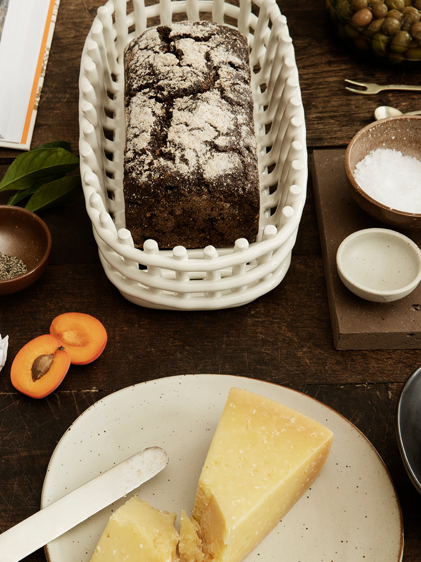 Oval Ceramic Basket | Woven | Off-White | by ferm Living - Lifestory - ferm LIVING