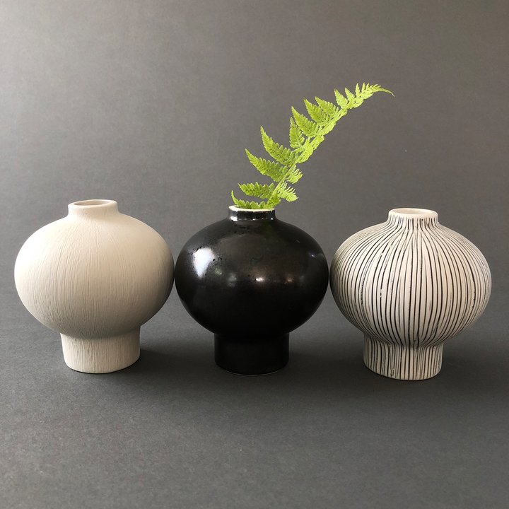 Vase Cecilia Grey Stripe by Lindform - Lifestory