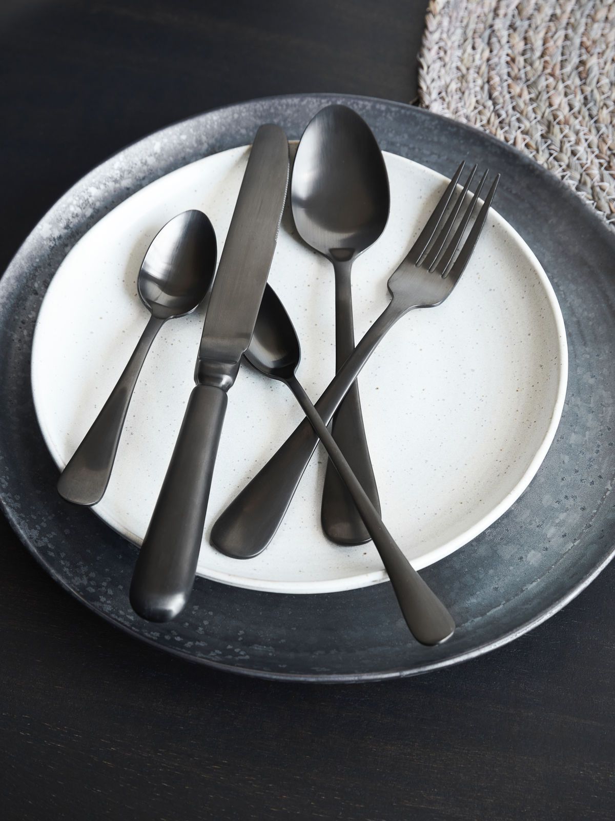 Large Spoon, Dessert Pasta Etc | Gunmetal Black | Lery - Lifestory - House Doctor