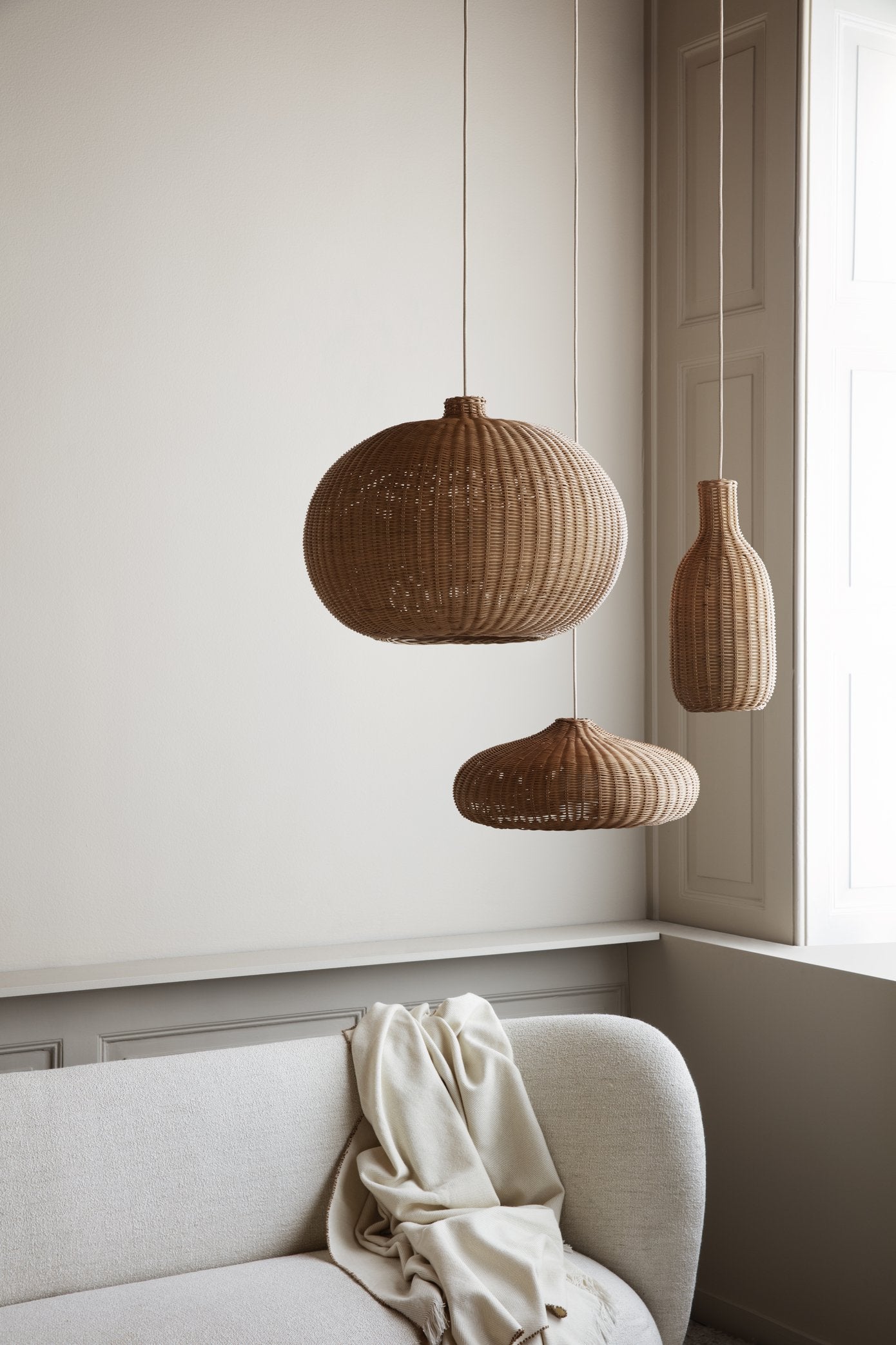 Braided Disc Lampshade | Natural Rattan | by ferm Living - Lifestory - ferm LIVING
