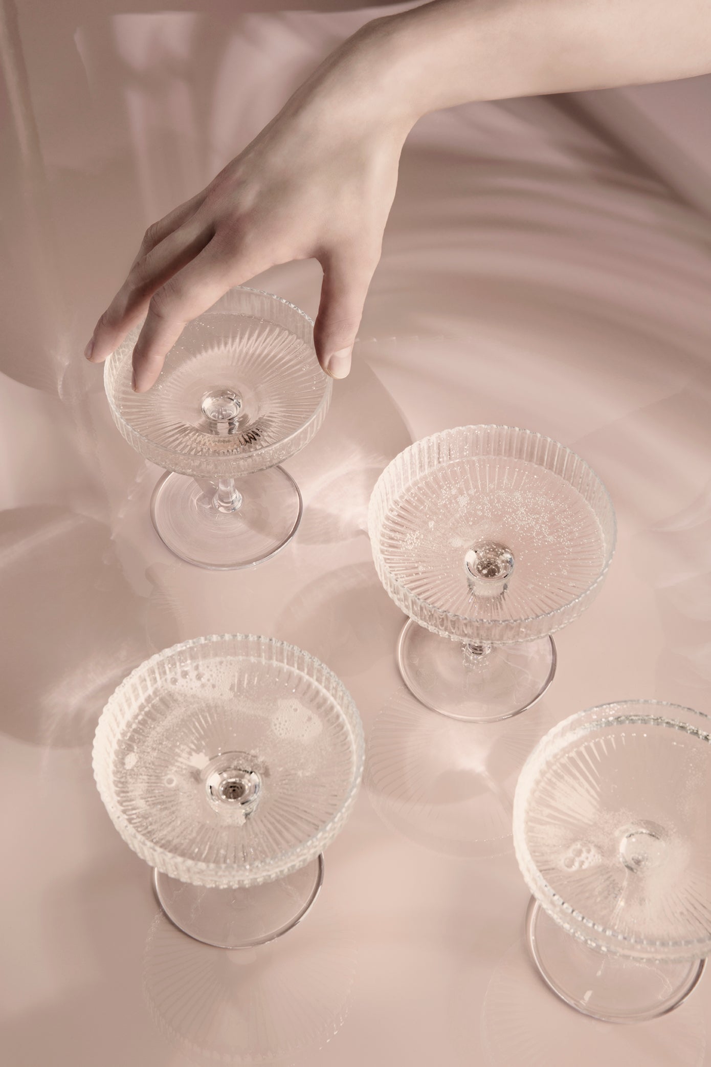 Ripple Champagne Saucer / Glass | Set of 2 | Clear | by ferm Living - Lifestory - ferm Living