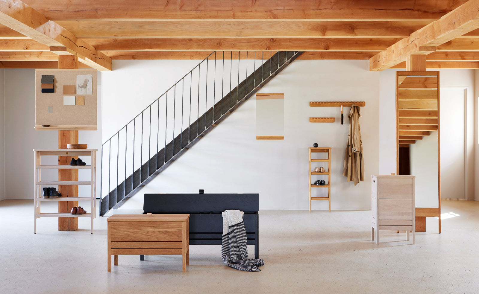 A Line Storage Bench | 68cm | White Oiled Oak | by Form & Refine - Lifestory - Form & Refine