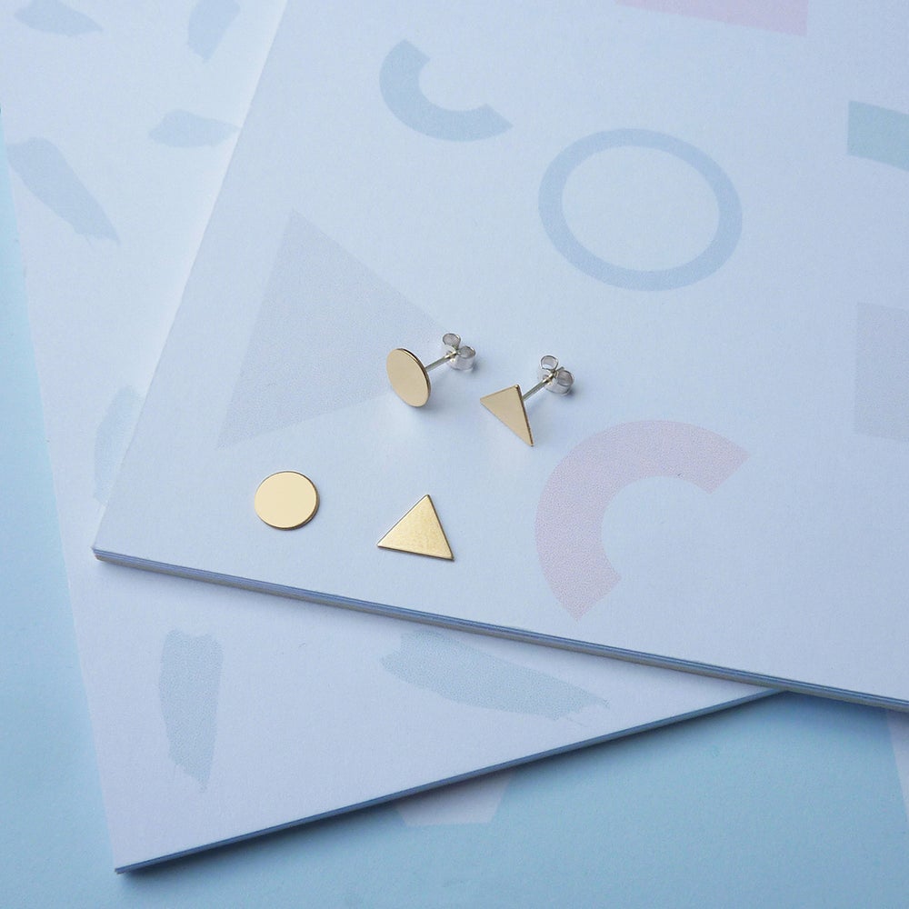 Balance Studs | Brass Mismatched Shapes | by Custom Made - Lifestory - Custom Made