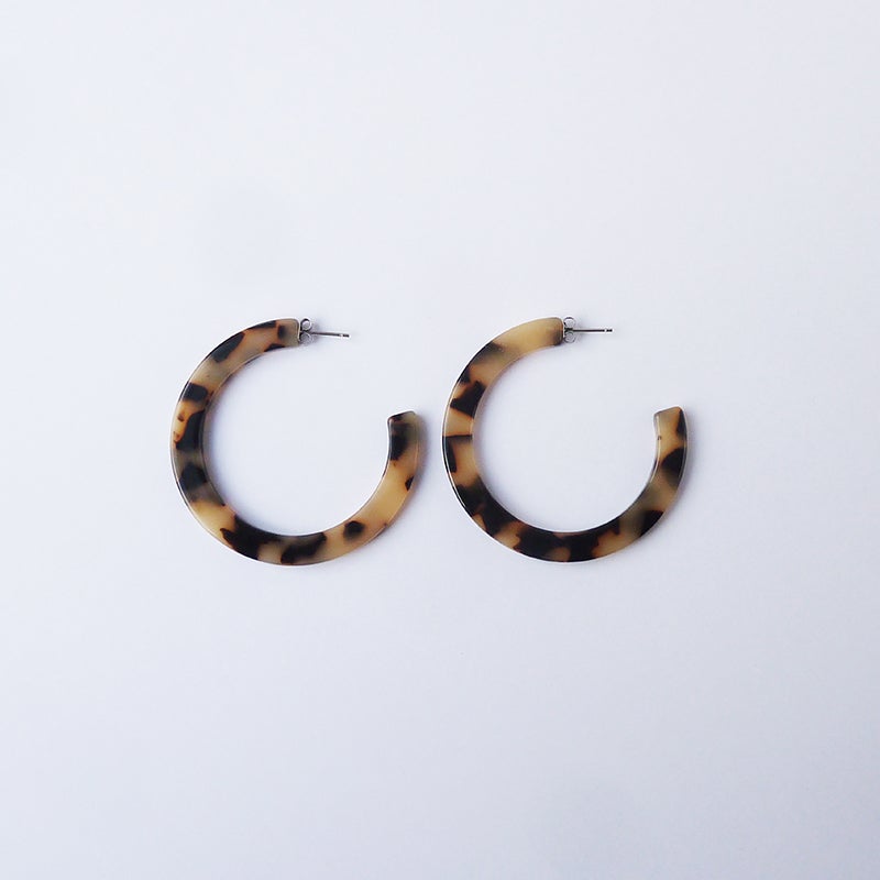 Bia Earrings in Tortoiseshell | Acetate Hoop Earrings - Lifestory - Custom Made