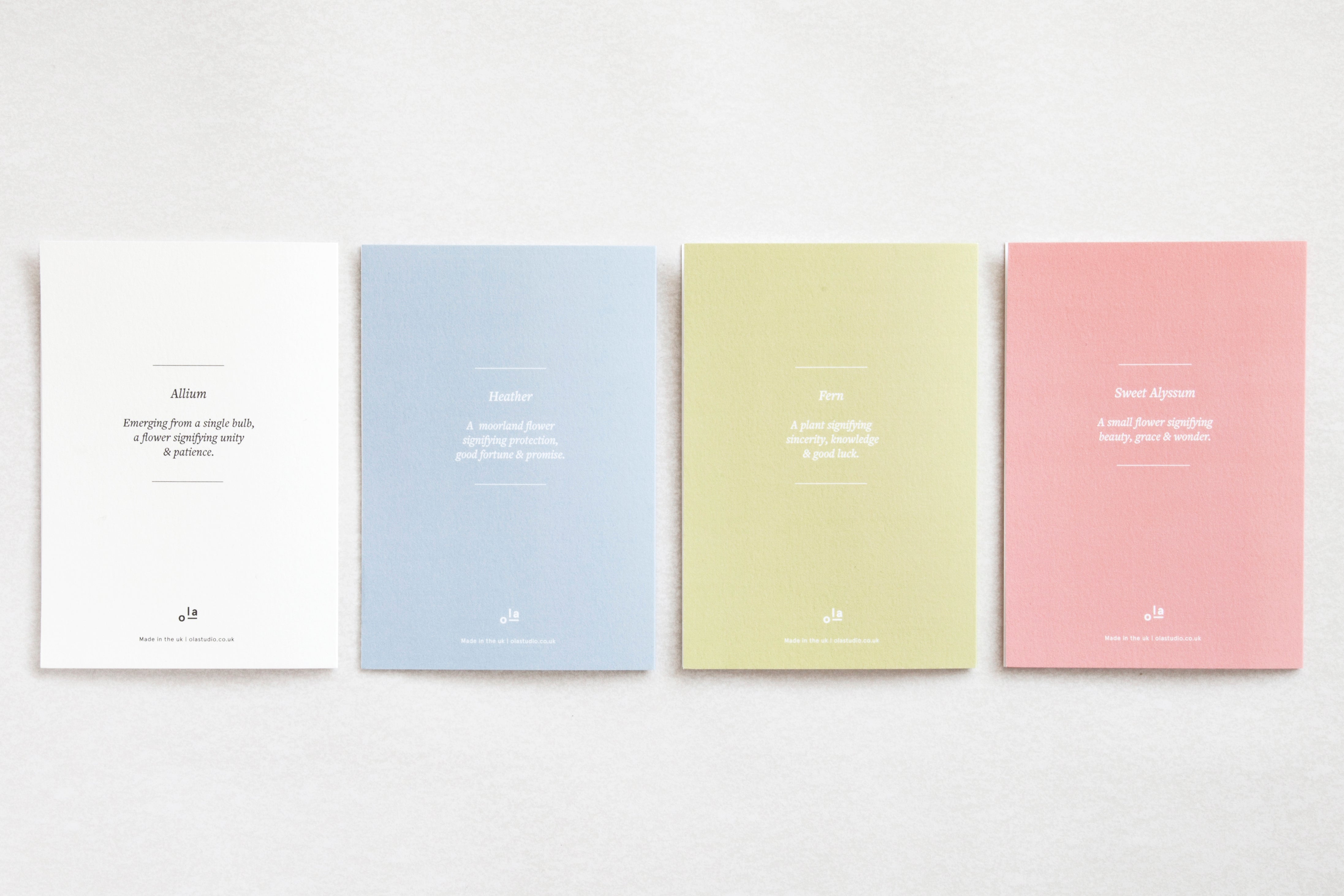 Alyssum Card | Brass on Rose Pink | Foil Blocked | by Ola - Lifestory - ola