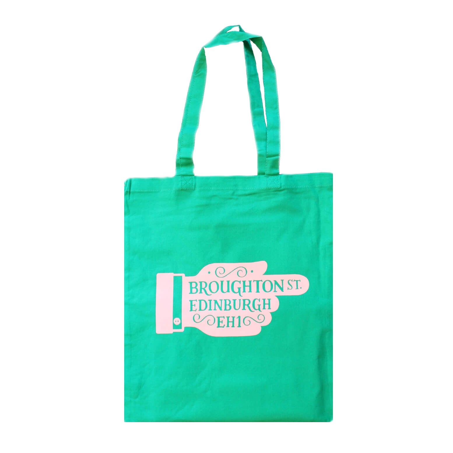 Broughton Street Tote Bag | All Money Goes to Charity XXXX | Green & Pink - Lifestory - Lifestory