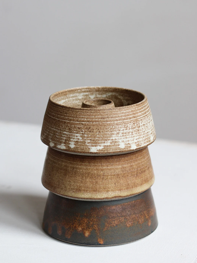 Candle Holder Dish | Tamba | Hand Thrown Stoneware | by Aku Ceramics - Lifestory - Aku Ceramics
