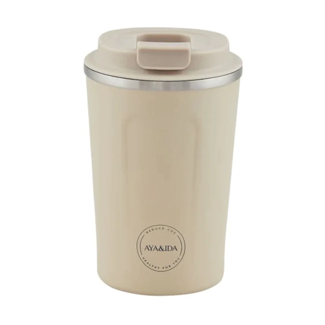 Aya&Ida CUP2GO | 380ml | Keeps Hot or Cold | Cream Beige at Lifestory