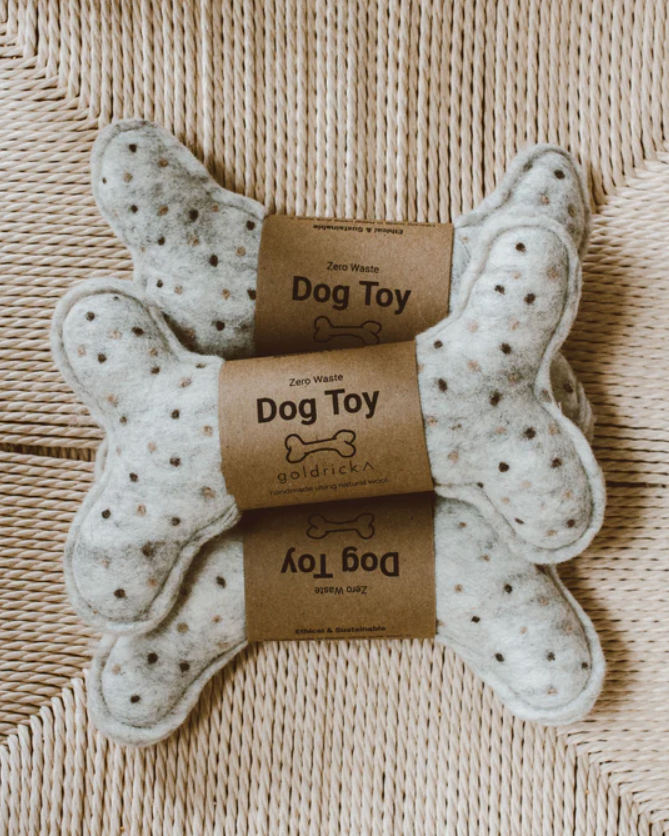 Zero Waste Natural Dog Bone Toy | 100% Wool | Healthy & Safe - Lifestory - Goldrick Natural Living