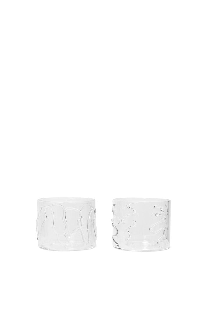 Doodle Glasses - Set of 2 | Low | Clear | by ferm Living - Lifestory - ferm LIVING