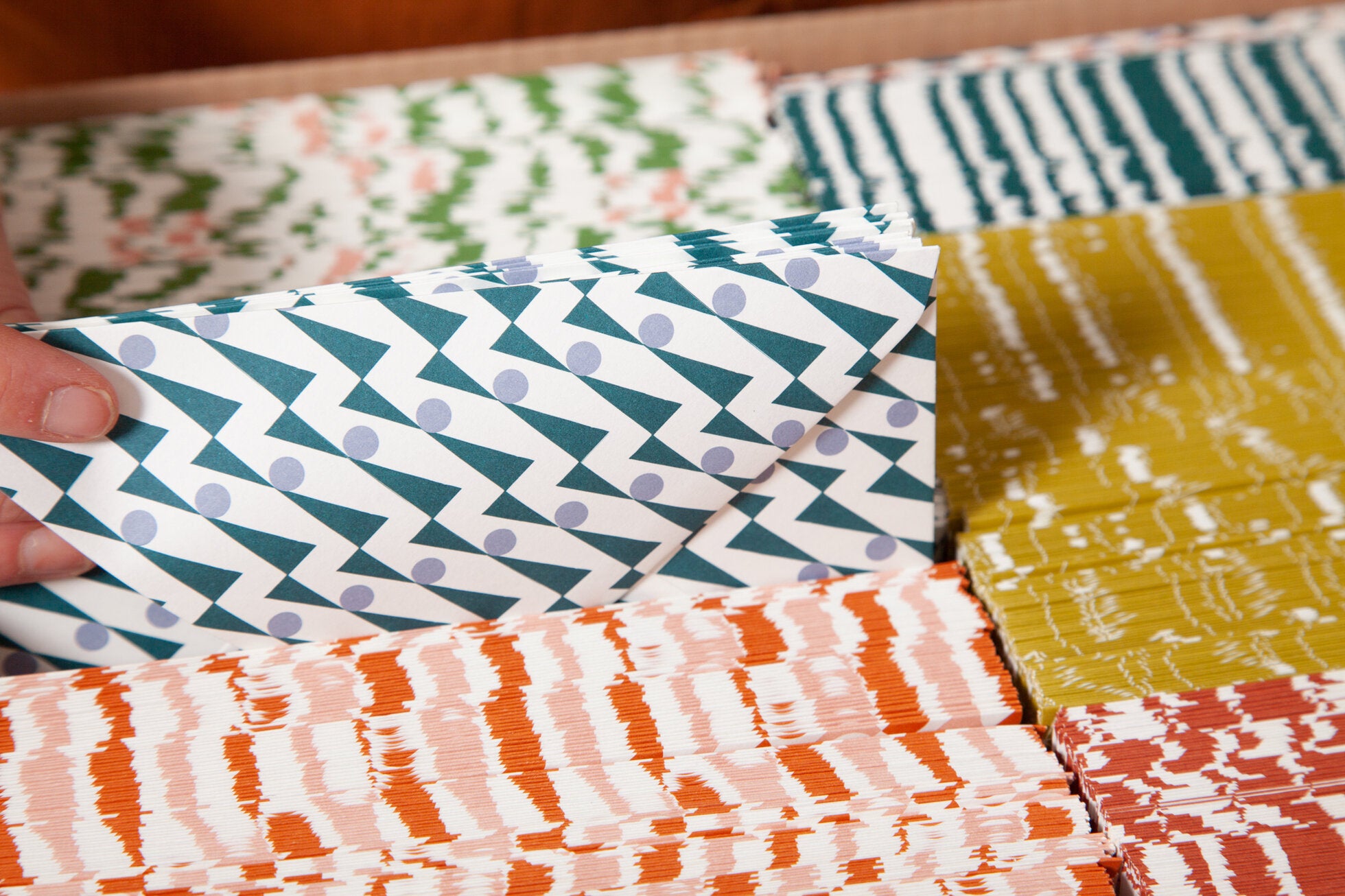 Patterned Envelopes - Set of 10 | Kaffe Print | Brick Red | by Ola - Lifestory - ola