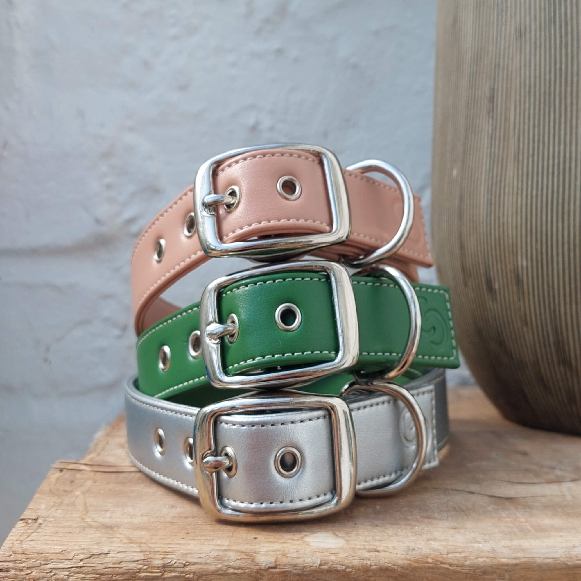 Dog Collar - Vegan Apple Leather | Blush Pink | 2 Sizes | by Skylos Collective - Lifestory - Skylos Collective