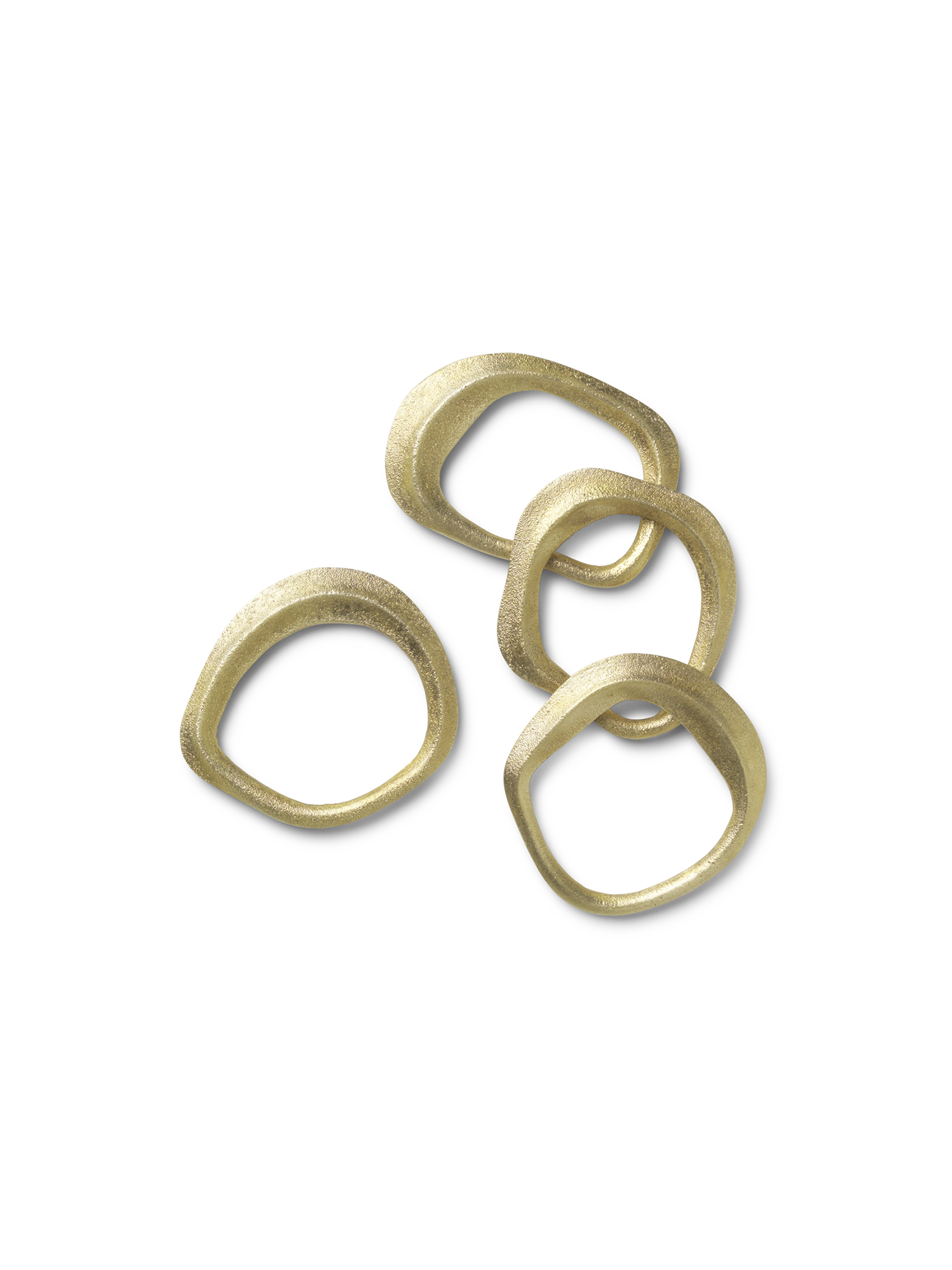 Flow Napkin Rings | Set of 4 | Brass | by ferm Living - Lifestory