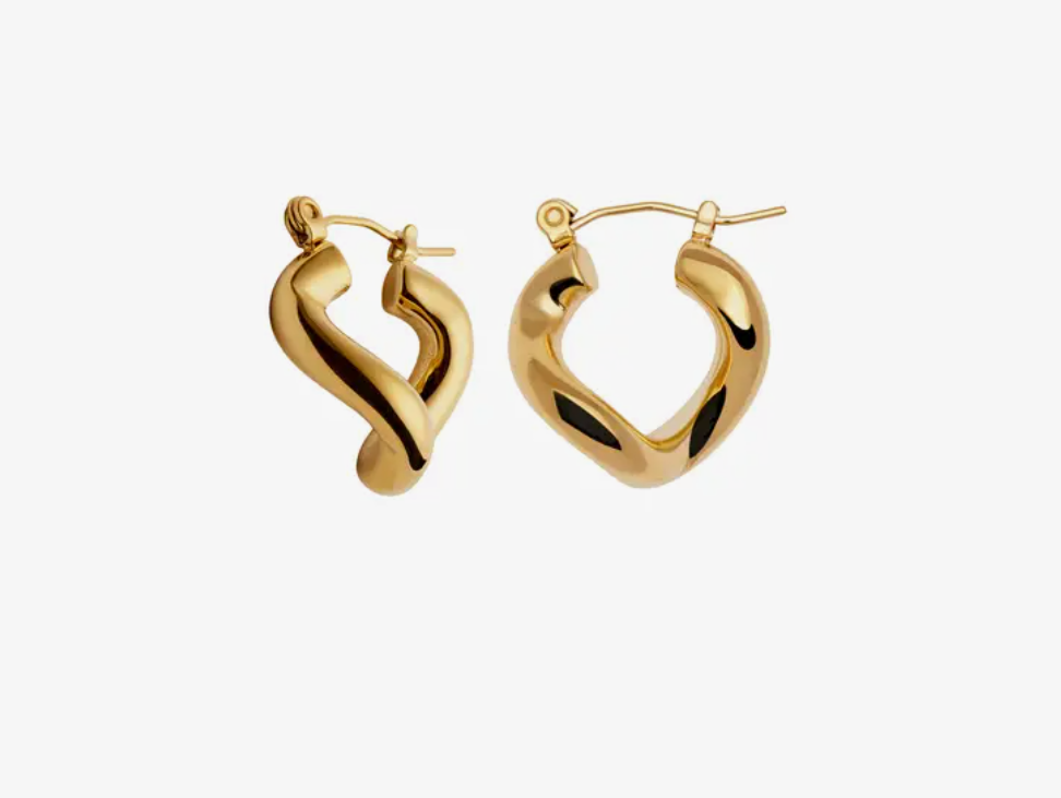 Gold Fluid Hoop Earrings | Waterproof | Gift Boxed | by Nordic Muse - Lifestory - Nordic Muse