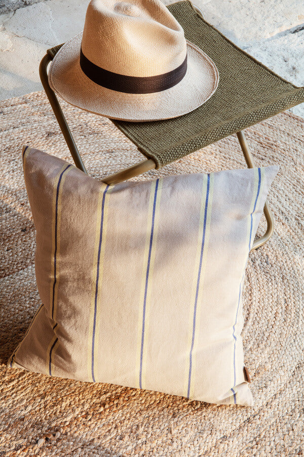 Grand Cushion | Oyster, Lemon, Blue Stripe | Linen Cotton | by ferm Living - Lifestory - ferm LIVING