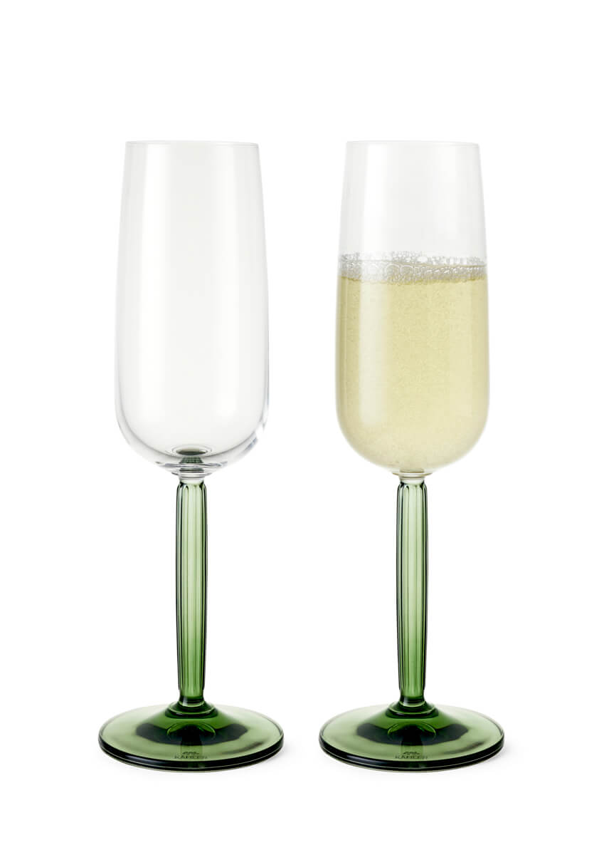 Hammershøi Champagne Glass - Set of 2 | Green | by Kähler - Lifestory - Kähler
