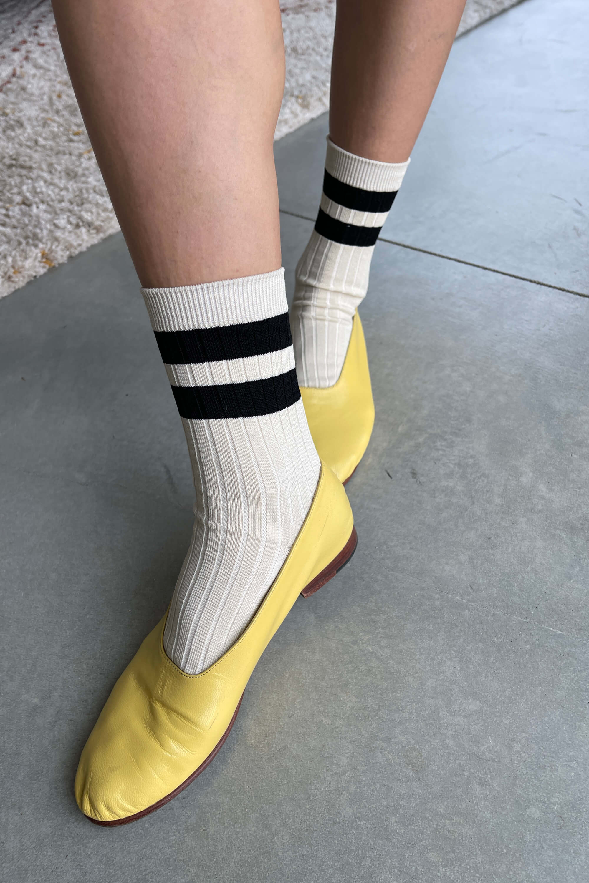 Her Socks - Varsity | Cream Black | by Le Bon Shoppe - Lifestory - Le Bon Shoppe