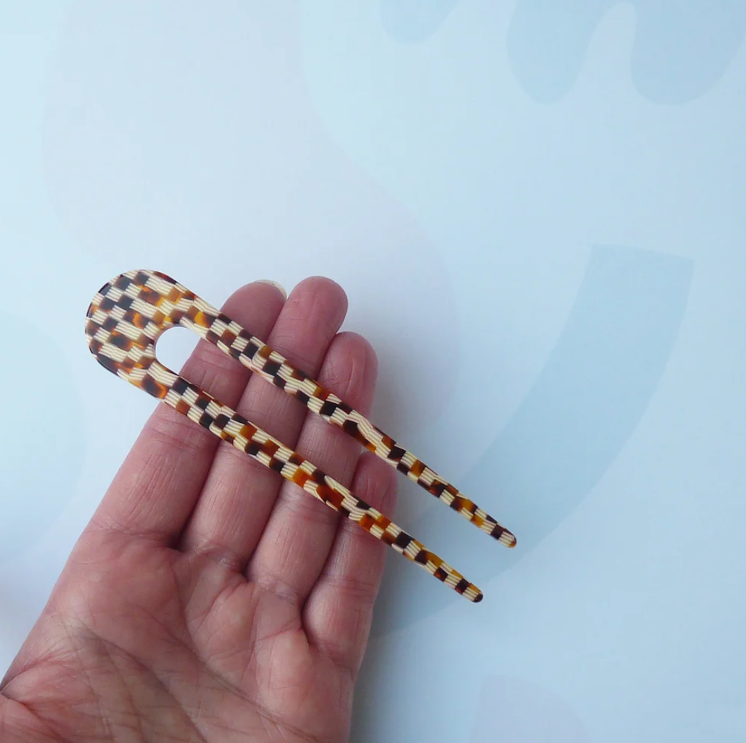 Hair Pin | Honey Checker | by Custom Made UK - Lifestory - Custom Made