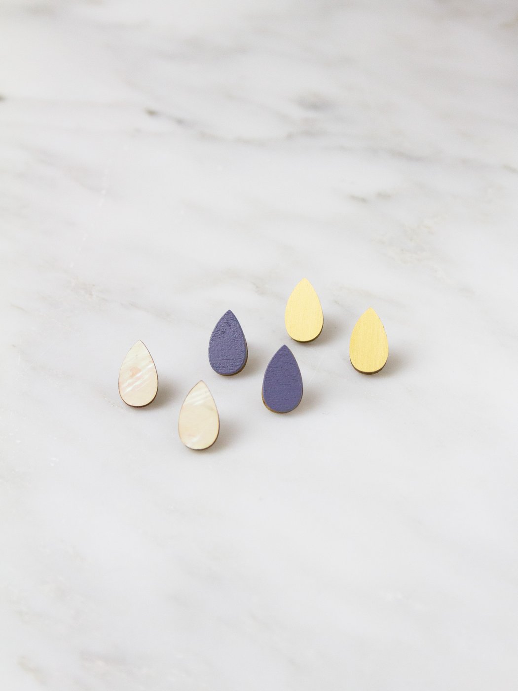 Raindrop studs | Mother of Pearl | by Wolf & Moon - Lifestory - Wolf & Moon