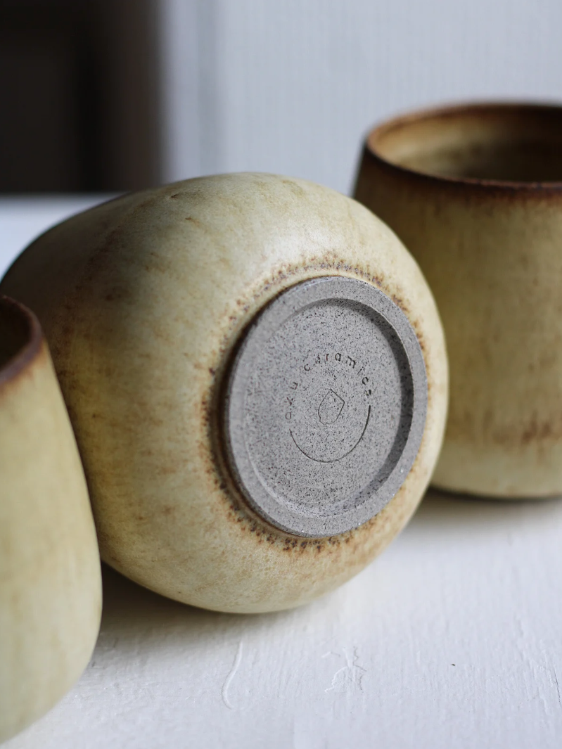 Large Cup - 300ml | Ochre | Hand Thrown Stoneware | by Aku Ceramics - Lifestory - Aku Ceramics