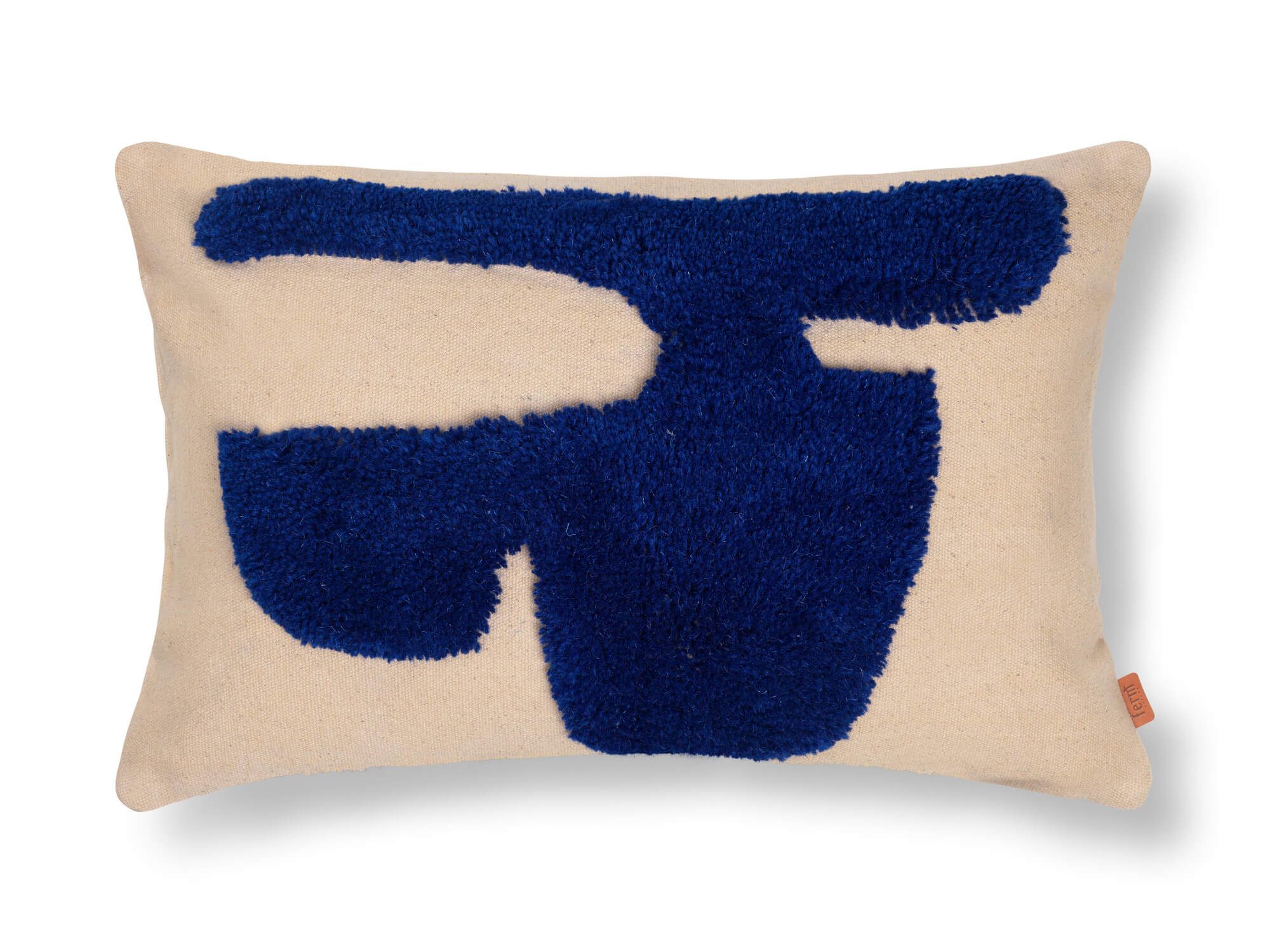 Lay Rectangular Cushion | Sand & Bright Blue | by ferm Living - Lifestory - ferm LIVING