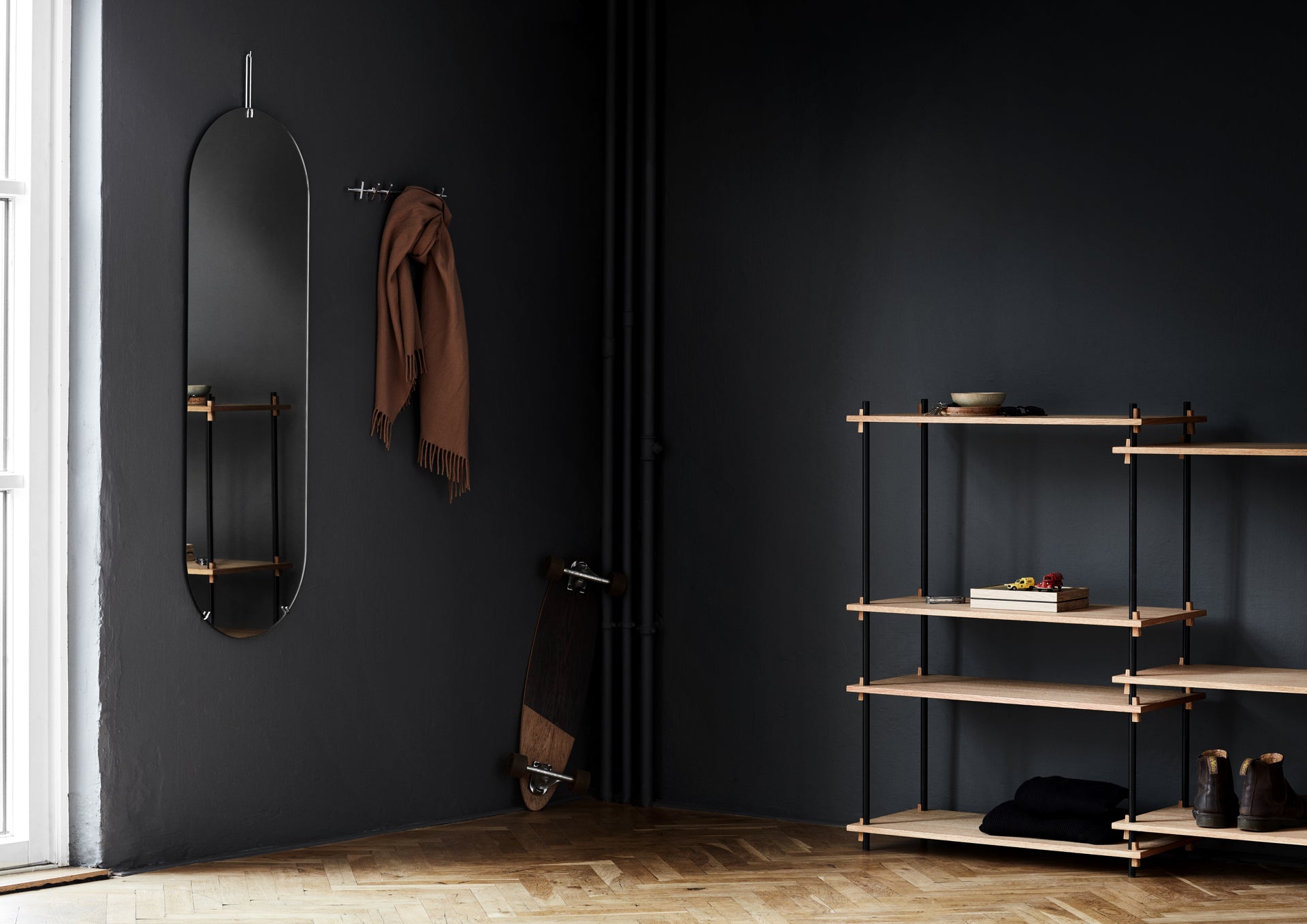 Coat Rack With 4 Movable Pegs | Black | by Moebe - Lifestory - Moebe