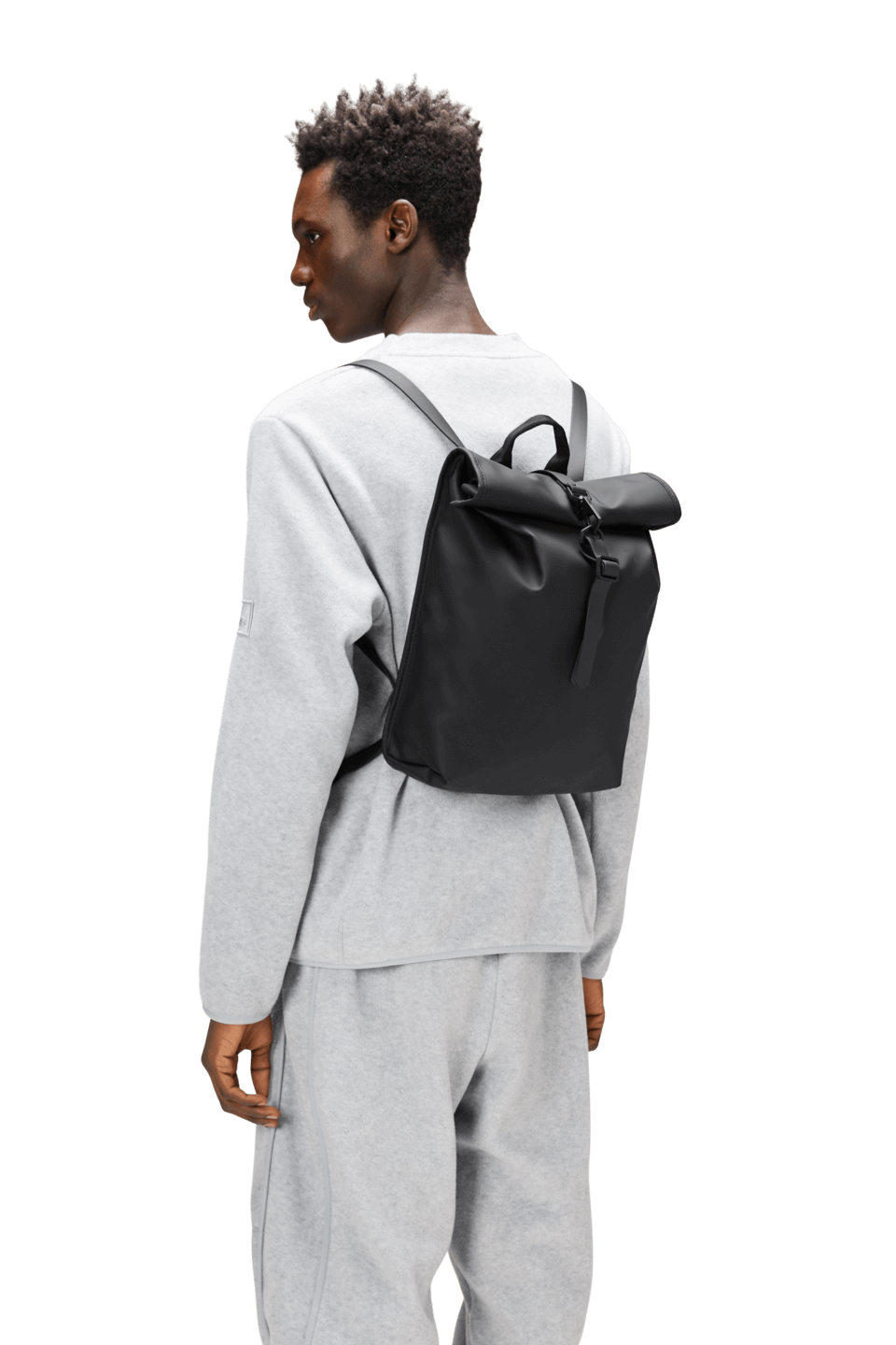 Rolltop Mini Rucksack | Black | Waterproof | by Rains - Lifestory