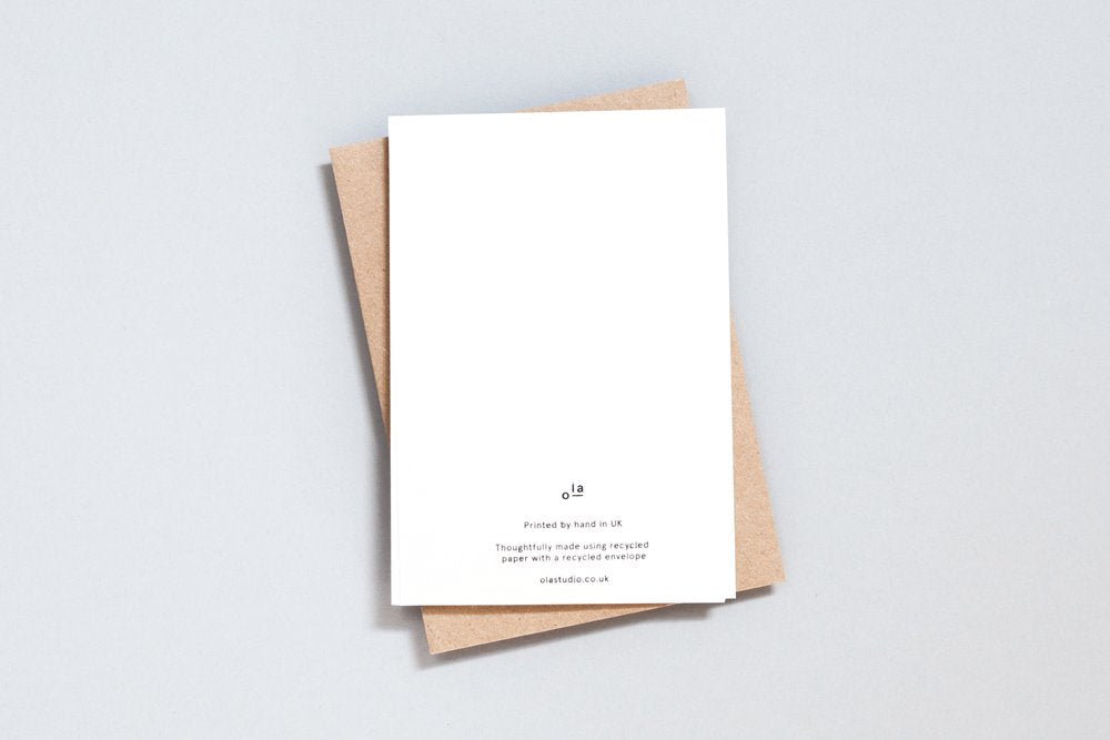 Foil Blocked Card, Xmas Print Print in Natural/Black - Lifestory - ola