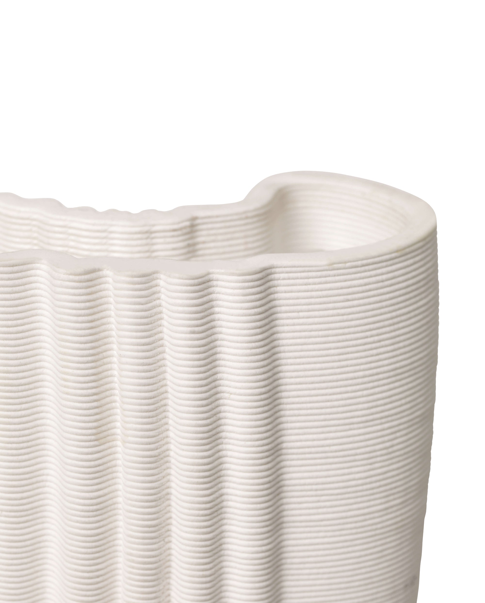 Moire Vase | Off-White | 3D Printed Clay | by ferm Living - Lifestory - ferm LIVING
